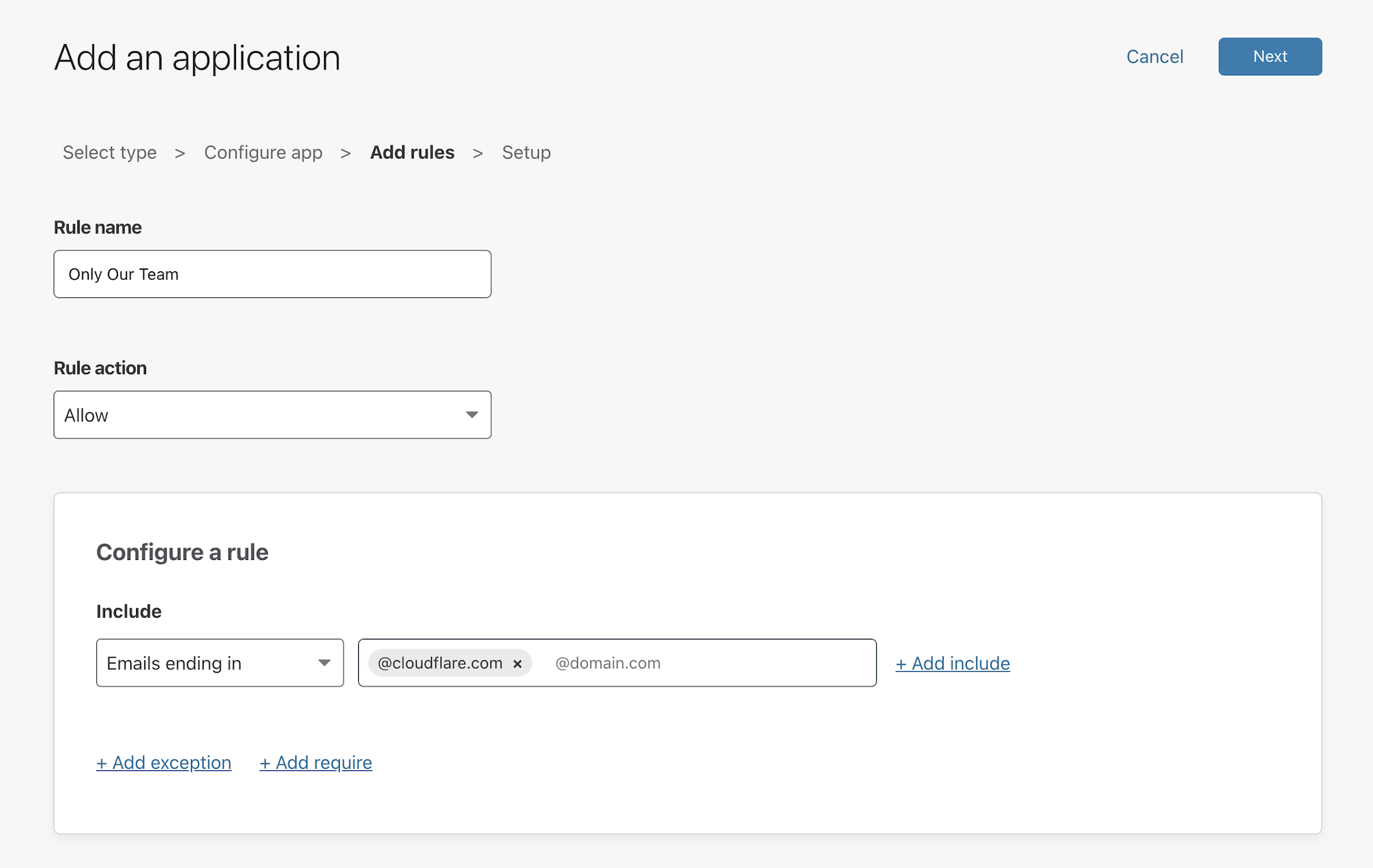 MongoDB screen that shows how to configure a rule